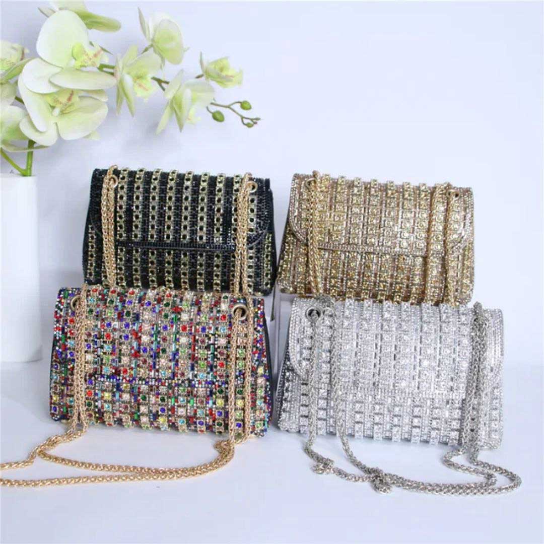 کیف مجلسی زنانه نگین‌دار وارداتی کد 20